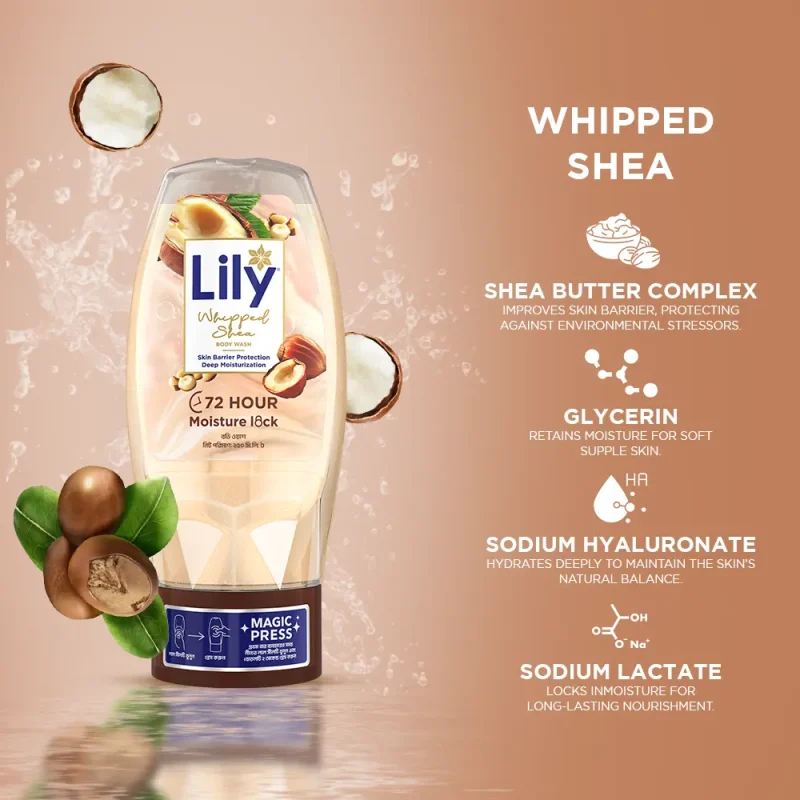 Lily whipped shea body wash 250ml