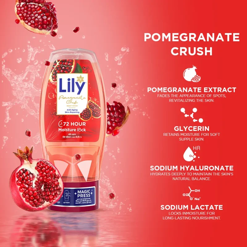 Lily pamegranet crush body wash 250ml